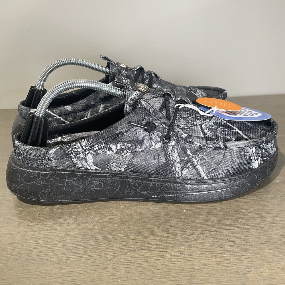 Jelly Roll Hey Dude Mens Size 10 Slides NEW Realtree Edge Wally Black Camo Shoes